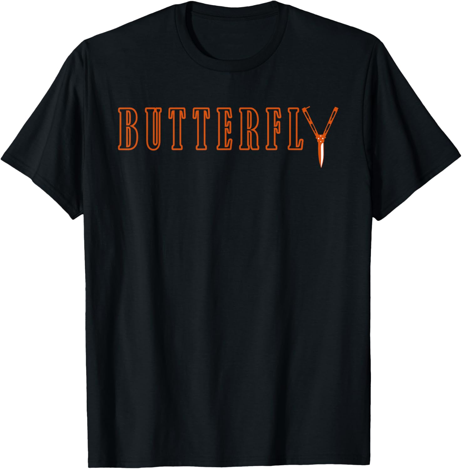 Knife butterfly Knifes Balisong Flipping Butterfly Knife T-Shirt - T-Shirt | Black