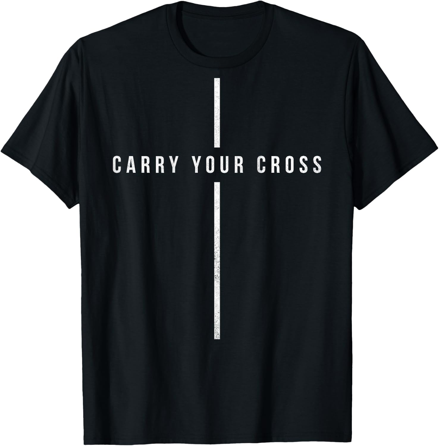 Carry Your Cross Shirt - Jesus Christian Cross (on back) T-Shirt - T-Shirt | Black