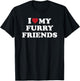 I Love My Furry Friends, I Heart My Furry Friends T-Shirt - T-Shirt | Black
