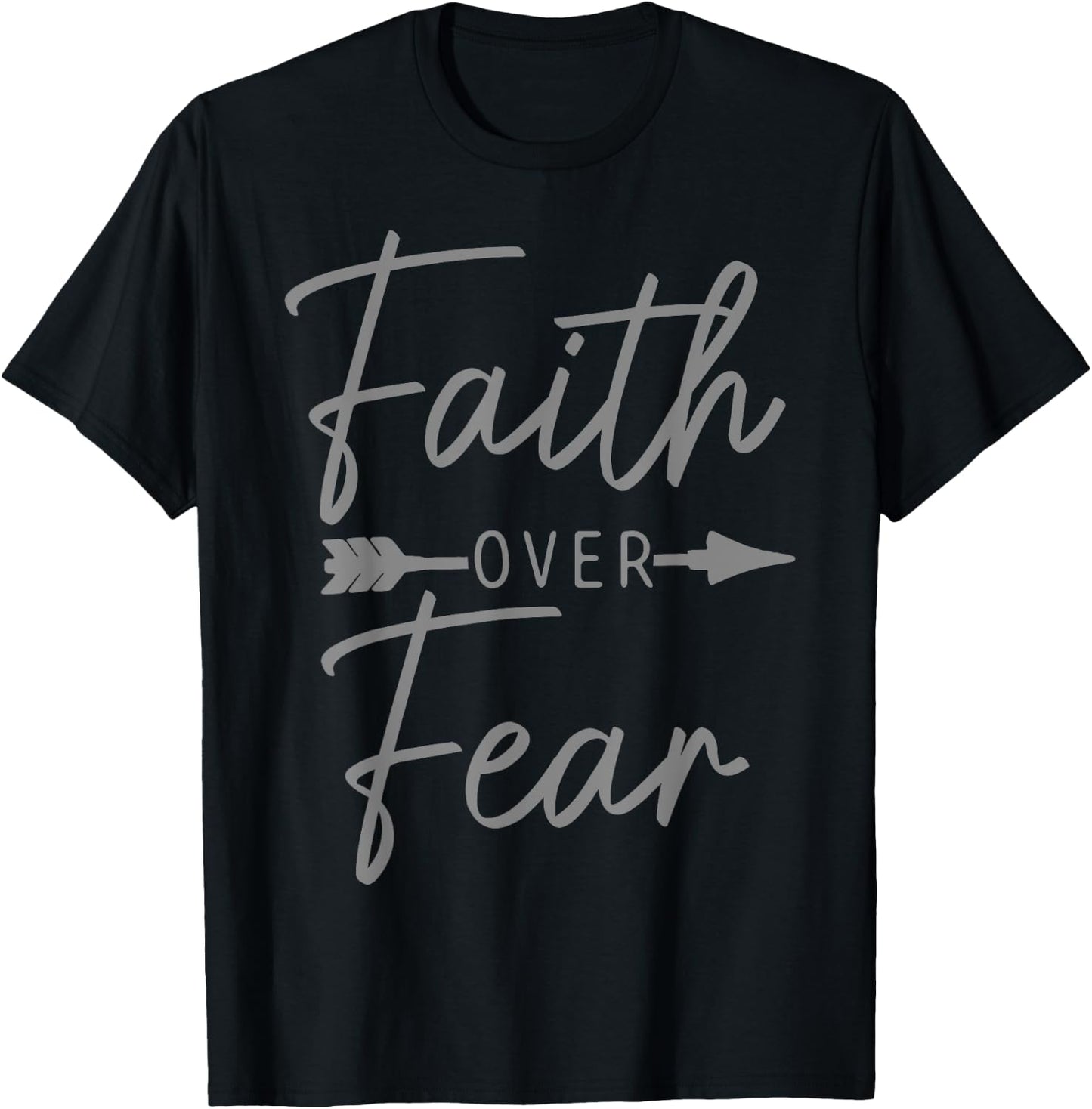 Faith Over Fear Christian Religious Bible Verse Men Women T-Shirt - T-Shirt | Black