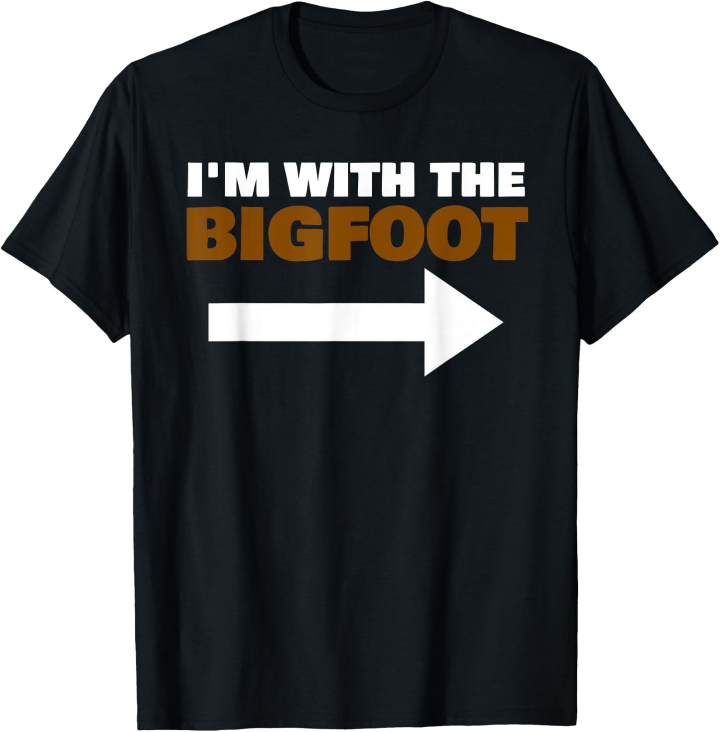 I'm With The Bigfoot Fun Matching Halloween Couple Costume T-Shirt - T-Shirt | Black