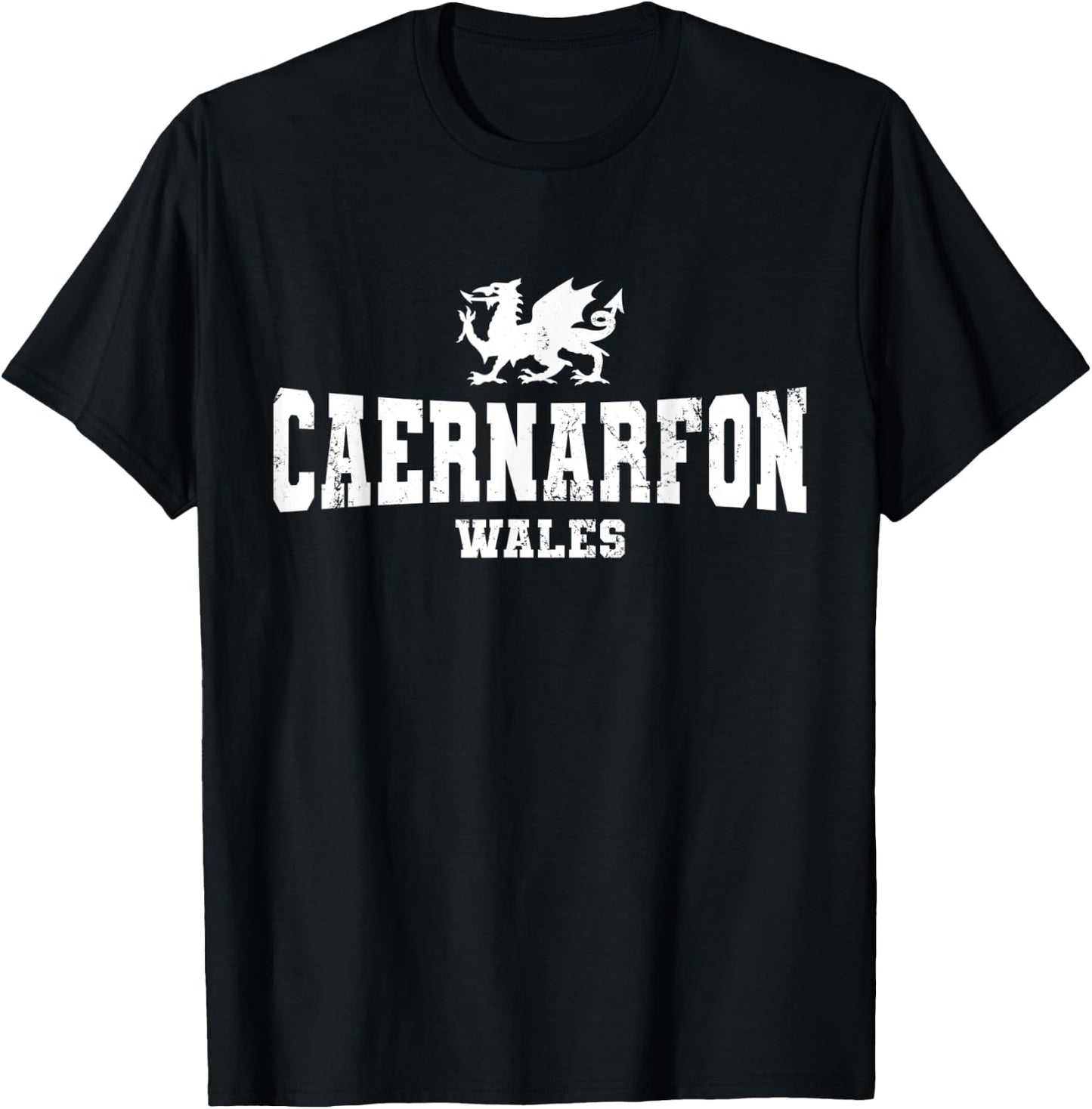 Caernarfon Wales Welsh Dragon Flag Cymru T-Shirt - T-Shirt | Black