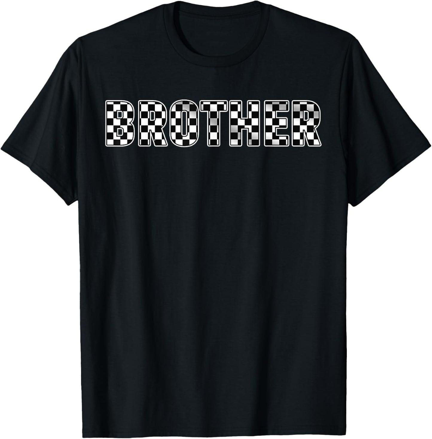 Pit Crew Brother Racing Car Family Matching Birthday Party T-Shirt - T-Shirt | Black