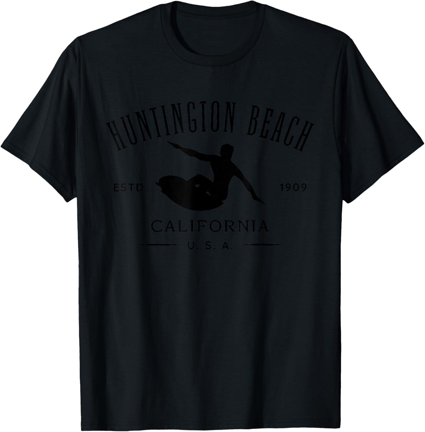 Huntington Beach California Surf Design Women Girls Kids T-Shirt - T-Shirt | Black
