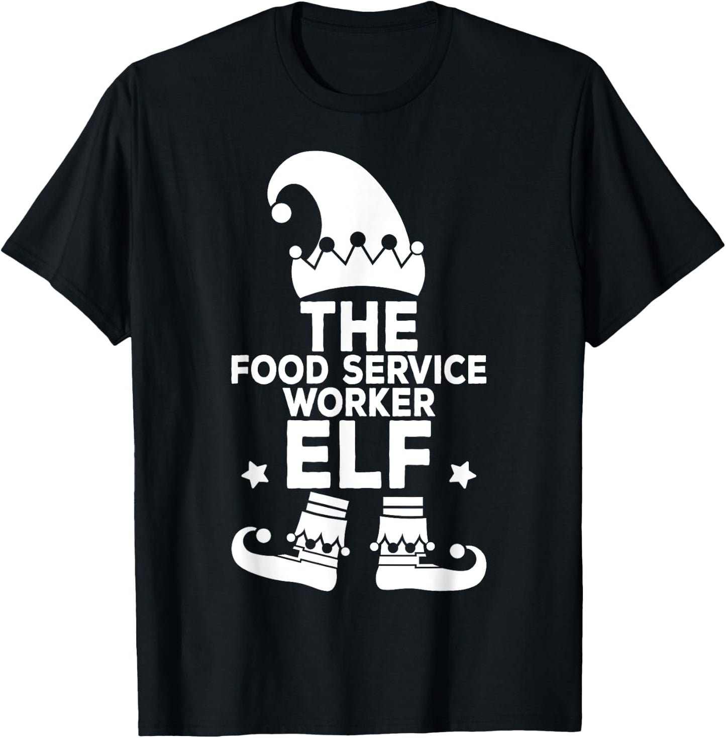 I'm The Food Service Worker Elf Holiday Matching Christmas T-Shirt - T-Shirt | Black