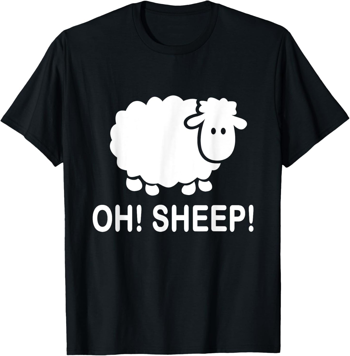Oh Sheep Funny Sheep Farmer Pun T-Shirt - T-Shirt | Black