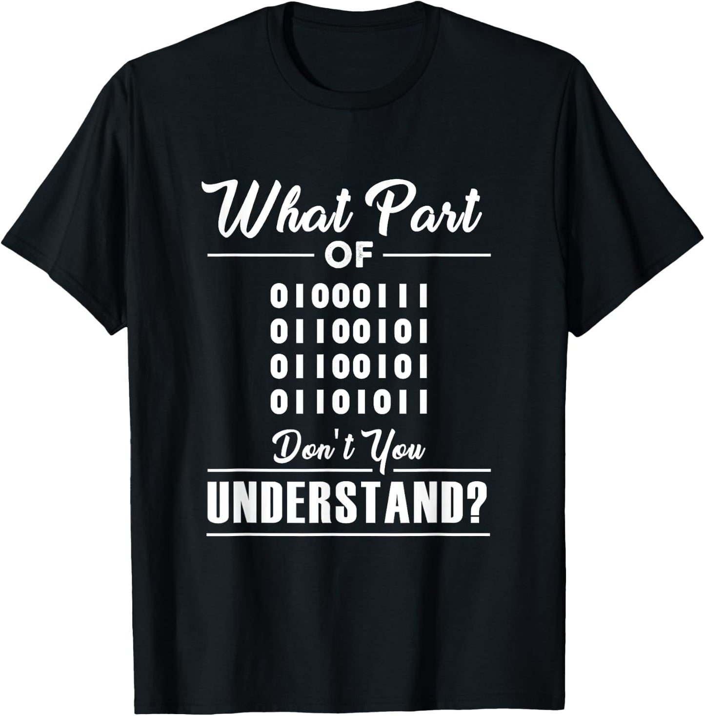 Funny Computer Binary Code Programmer Shirt Developer Geek T-Shirt - T-Shirt | Black