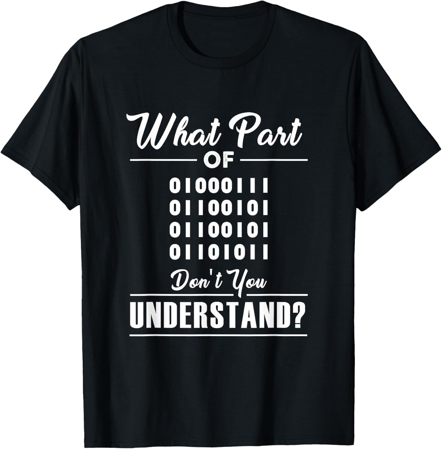 Funny Computer Binary Code Programmer Shirt Developer Geek T-Shirt - T-Shirt | Black