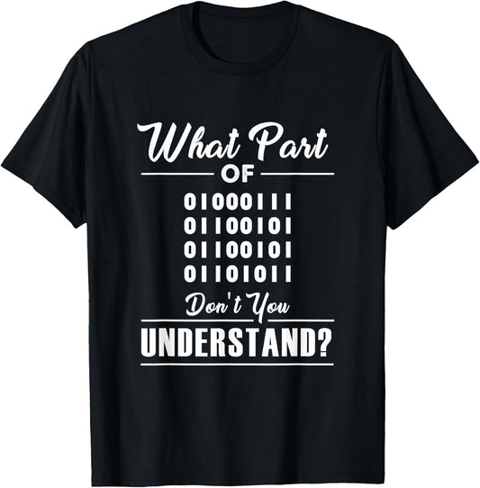 Funny Computer Binary Code Programmer Shirt Developer Geek T-Shirt - T-Shirt | Black