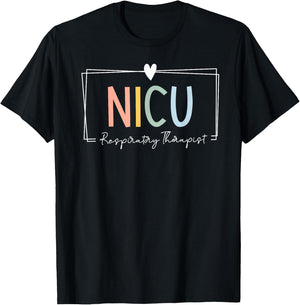 NICU Respiratory Therapist NICU RT ICU Neonatal Tiny Humans T-Shirt - T-Shirt | Black