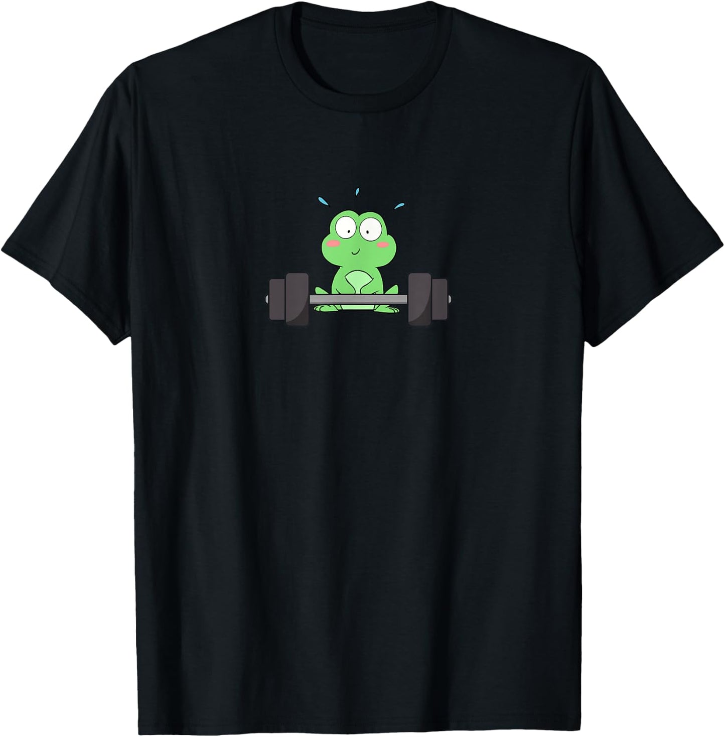 Cute Frog Exercise Deadlift Aesthetic Funny Gym Toad T-Shirt - T-Shirt | Black