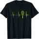 Tennis Lover Heartbeat EKG Pulse Cardio Tennis Player T-Shirt - T-Shirt | Black