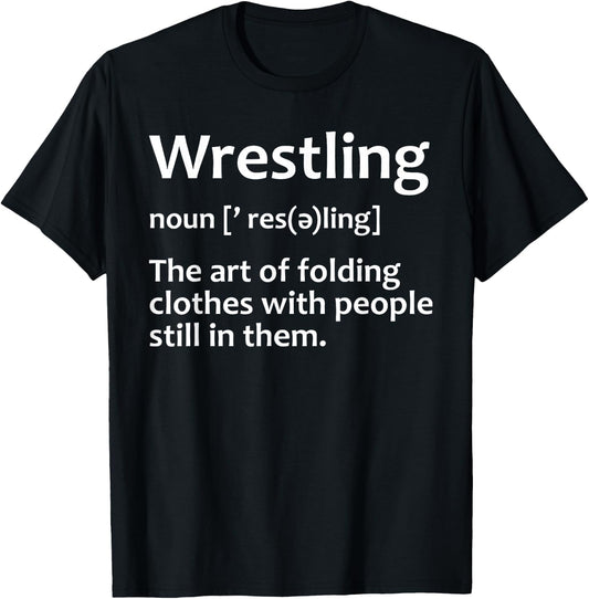 Funny Wrestling Design Women Boys Girls Wrestlers Small T-Shirt - T-Shirt | Black