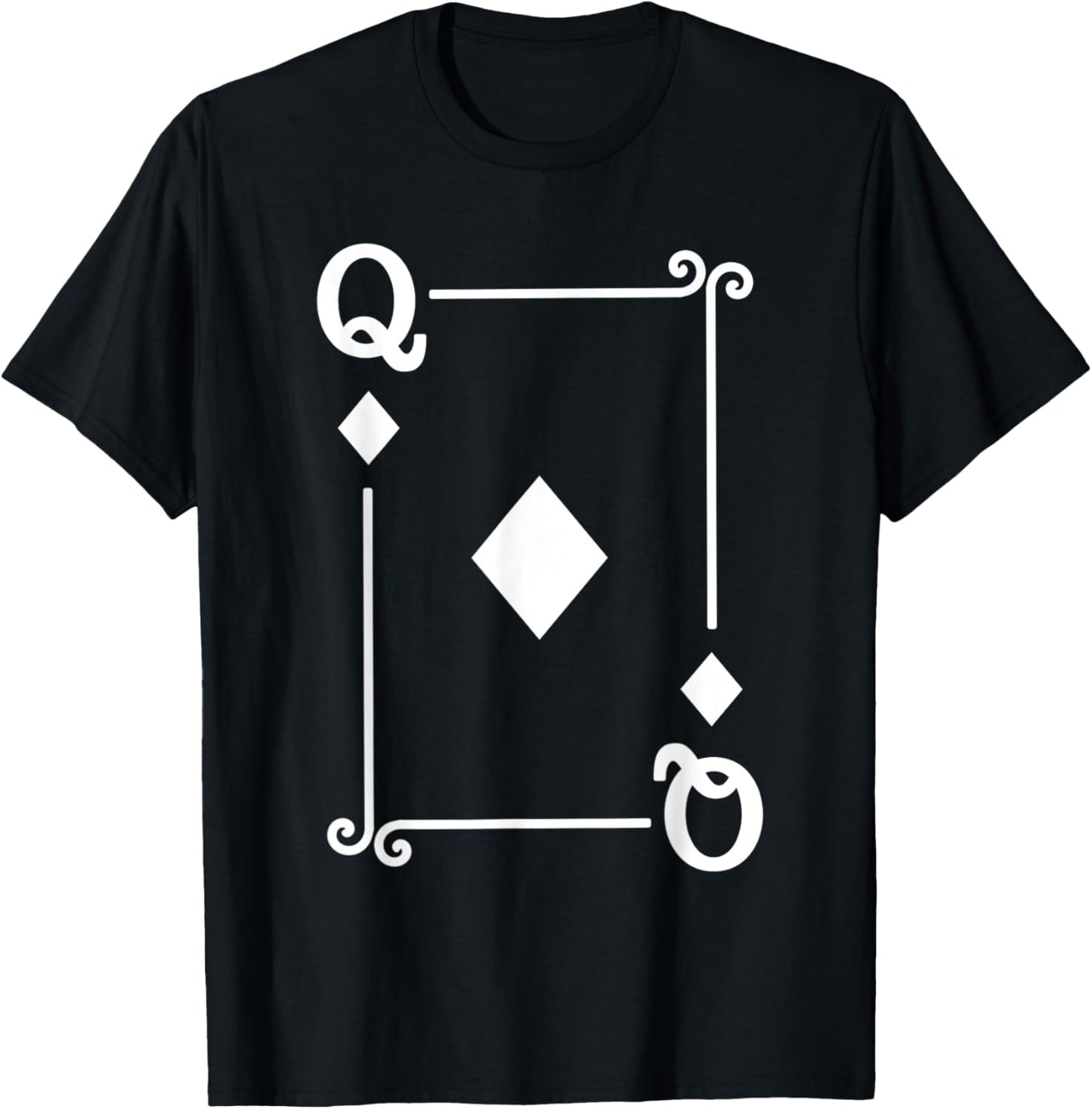 Playing Cards Costume - Queen Diamonds Card - Queen Card T-Shirt - T-Shirt | Black