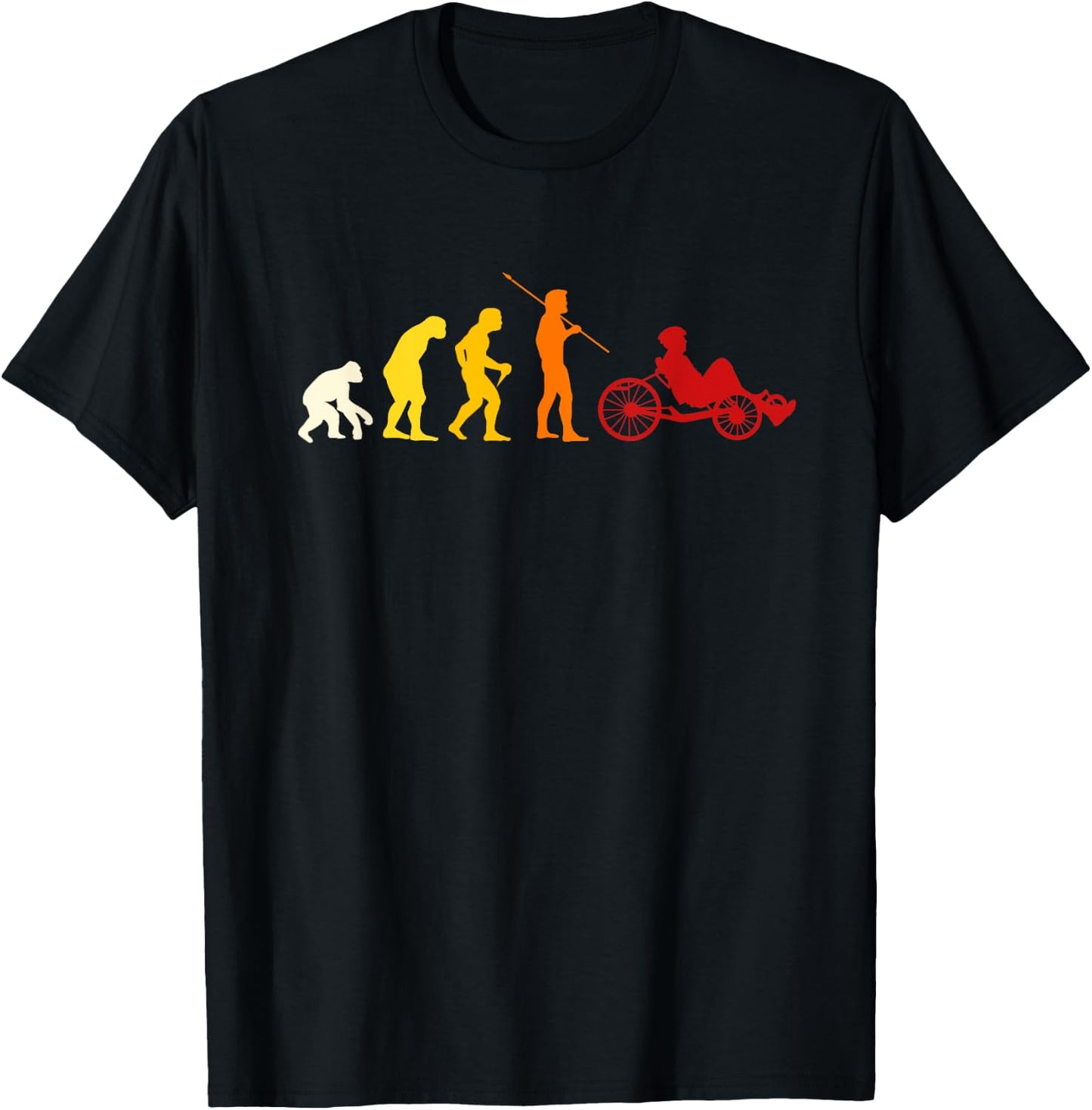 Great Recumbent Bike Evolution Design Cycling T-Shirt - T-Shirt | Black