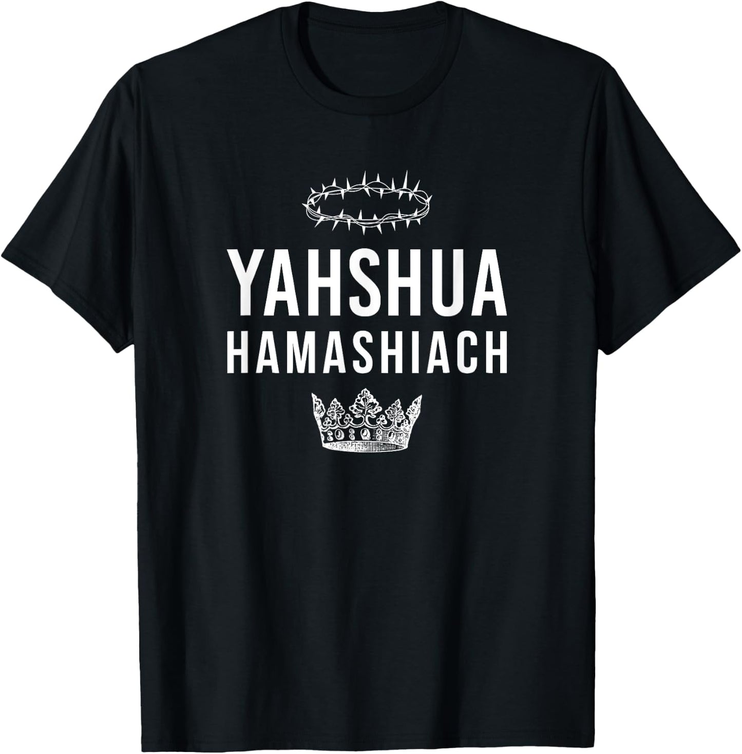 Yahshua Hamashiach Crowns T-Shirt - T-Shirt | Black