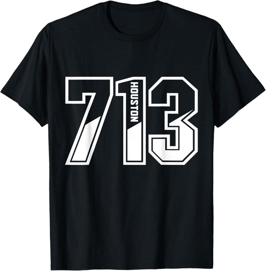 Houston Texas 713 Area Code Pride Vintage T-Shirt - T-Shirt | Black