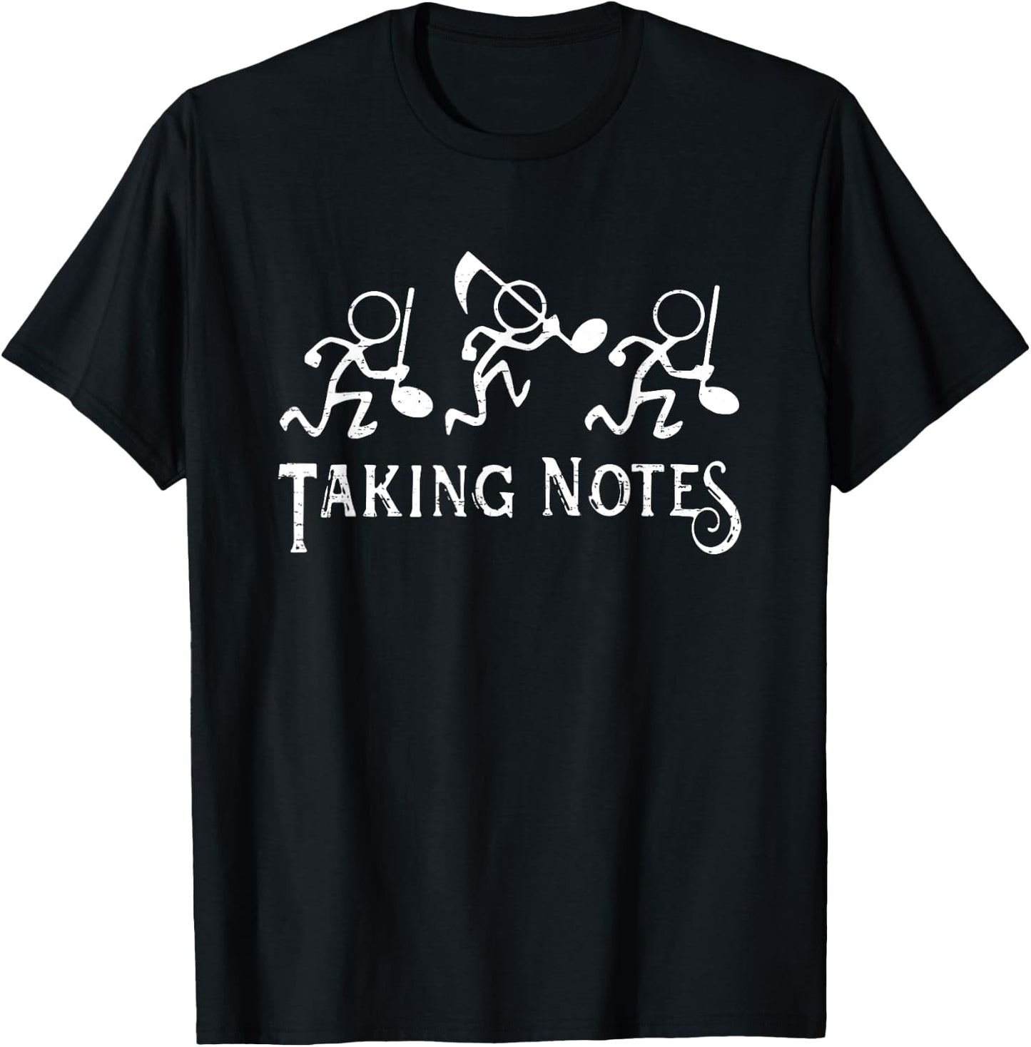 Vintage Musical Taking Notes Music Lovers Teachers Funny T-Shirt - T-Shirt | Black