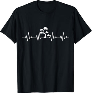 Bonsai Tree Heartbeat T-Shirt - T-Shirt | Black