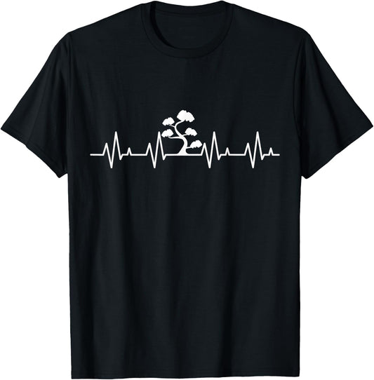 Bonsai Tree Heartbeat T-Shirt - T-Shirt | Black