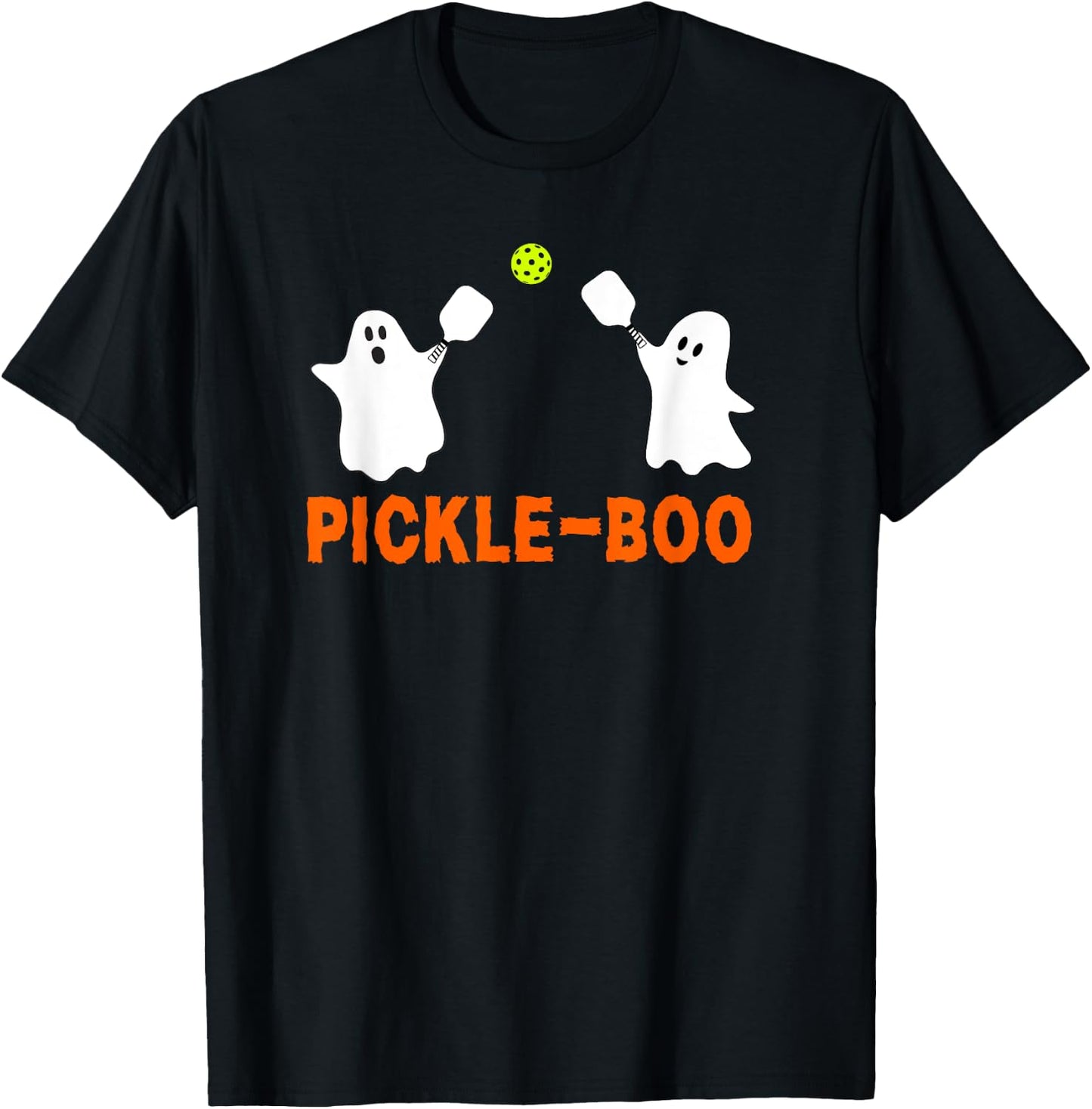 Halloween Pickleball Pickle-Boo Ghosts T-Shirt - T-Shirt | Black