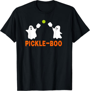 Halloween Pickleball Pickle-Boo Ghosts T-Shirt - T-Shirt | Black