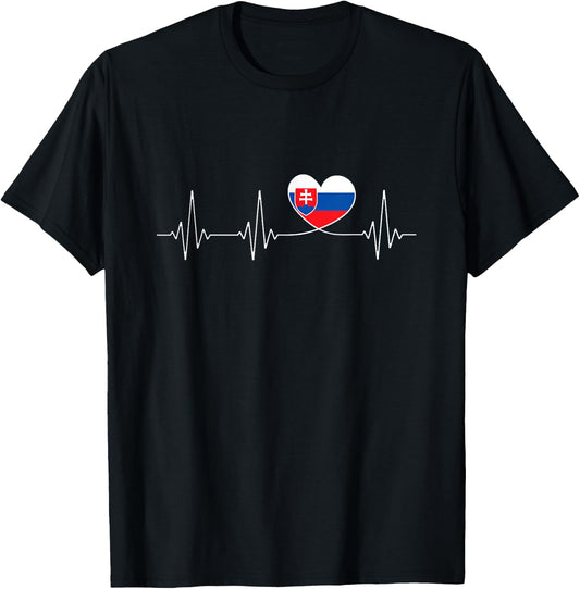 Slovensko Love and Slovak Flag with Heart for Slovakia T-Shirt - T-Shirt | Black
