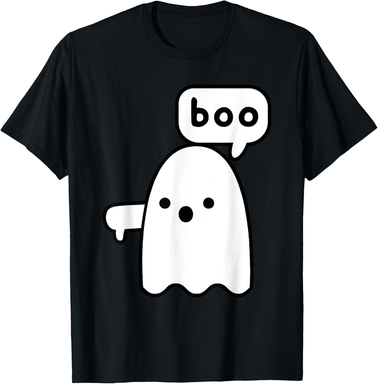 Thumbs Down Ghost Screaming Boo Disapproval Ghost halloween T-Shirt - T-Shirt | Black