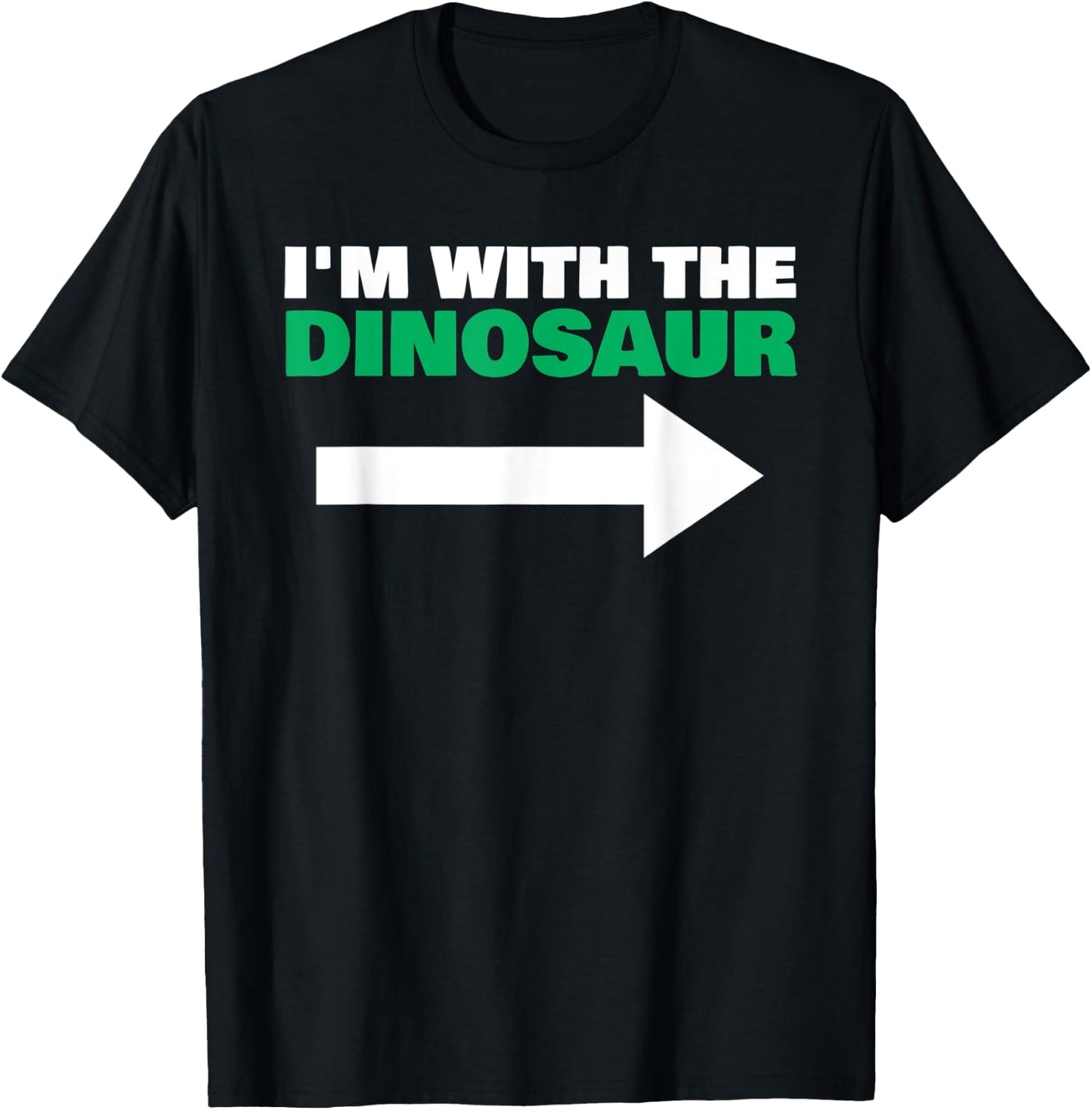 I'm With The Dinosaur Fun Matching Halloween Couple Costume T-Shirt - T-Shirt | Black