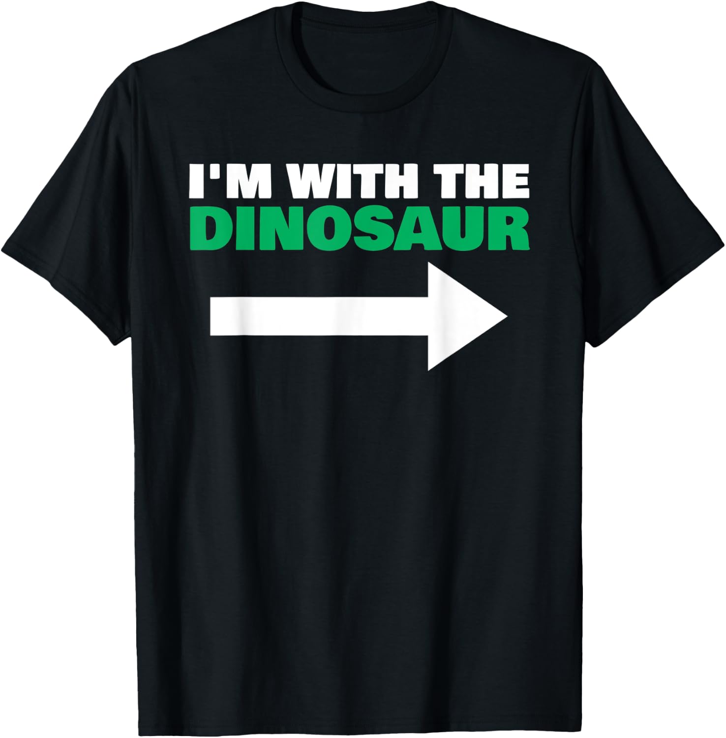I'm With The Dinosaur Fun Matching Halloween Couple Costume T-Shirt - T-Shirt | Black