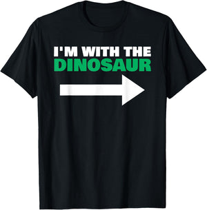 I'm With The Dinosaur Fun Matching Halloween Couple Costume T-Shirt - T-Shirt | Black