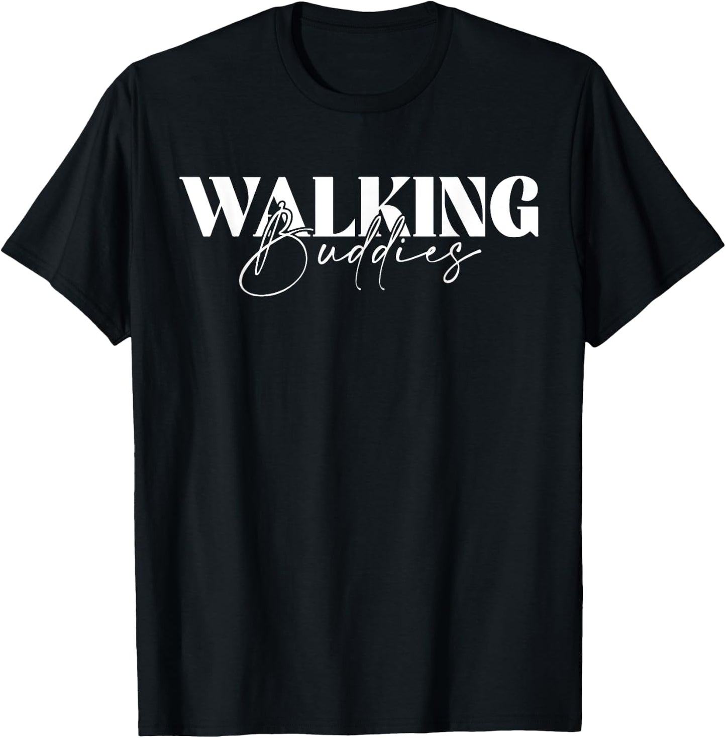 Walking Buddies Cute Hiking Jogging Friendship T-Shirt - T-Shirt | Black