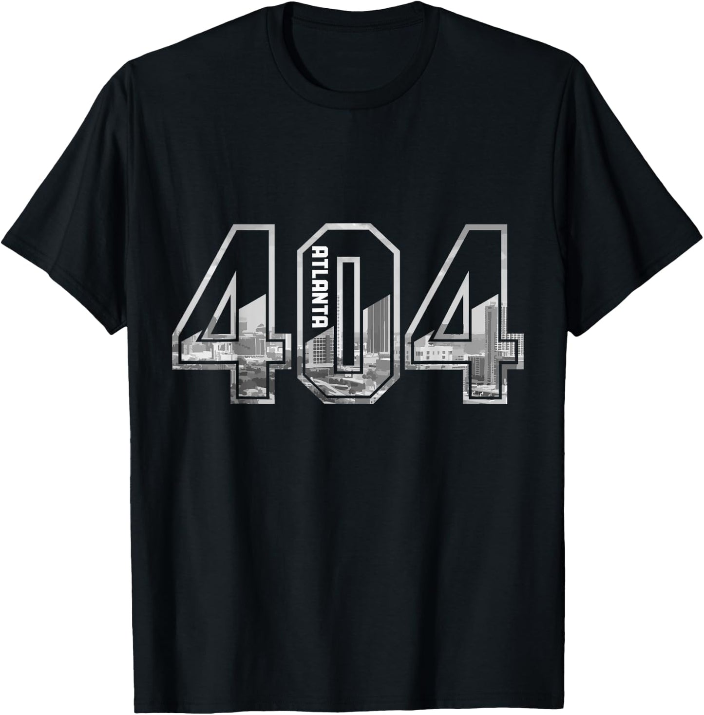 Atlanta Georgia ATL 404 Area Code Pride Skyline Vintage T-Shirt - T-Shirt | Black