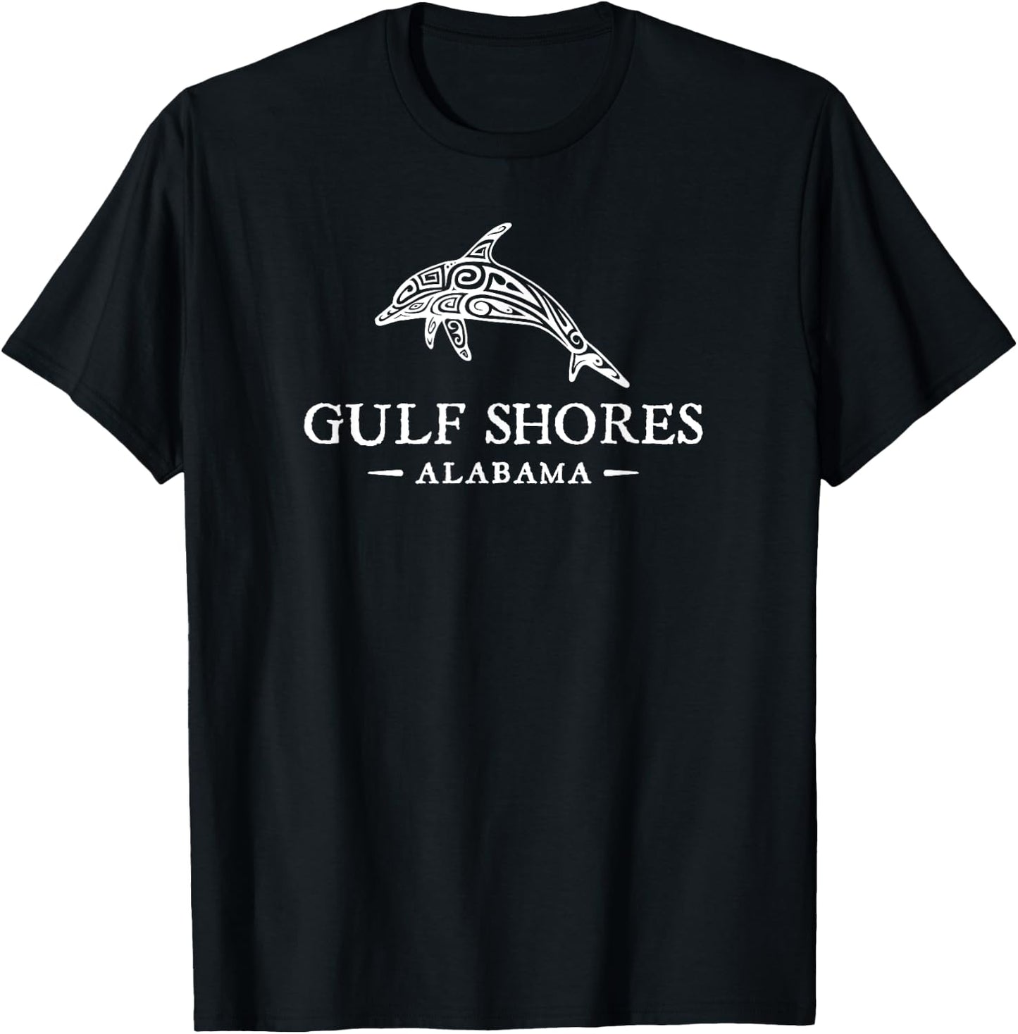 Gulf Shores Alabama Retro Dolphin Travel Vacation Souvenir T-Shirt - T-Shirt | Black