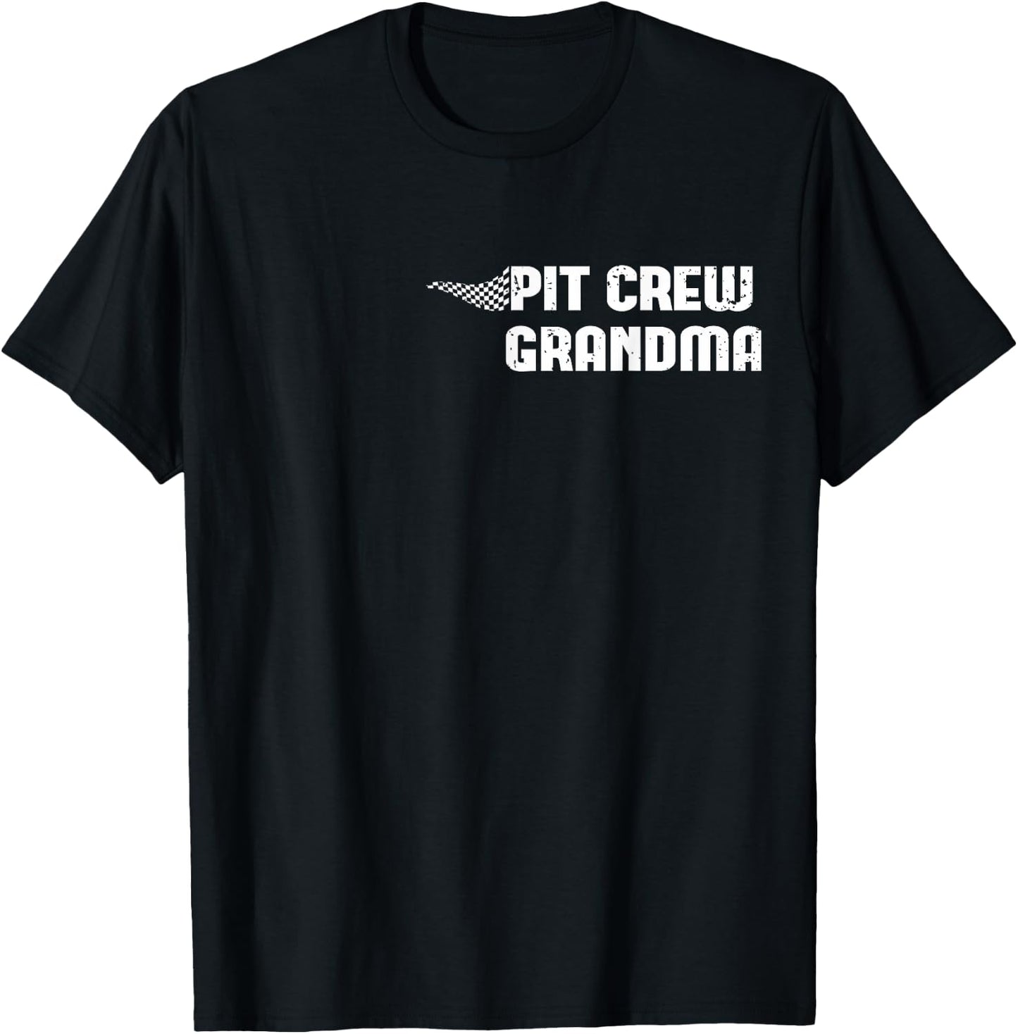 Pit Crew Grandma Racing Car Family Matching Birthday Party T-Shirt - T-Shirt | Black