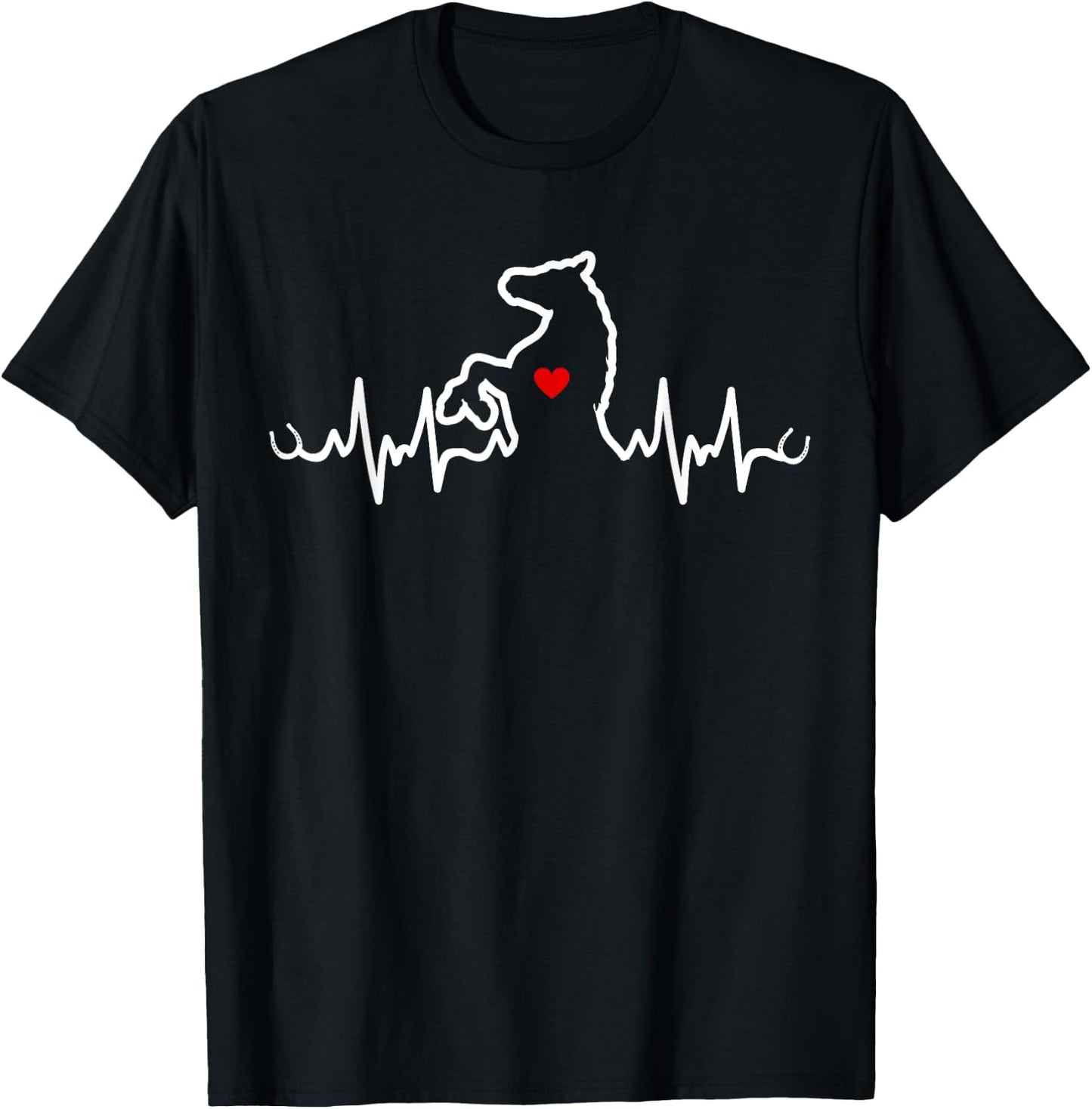 Horse Heartbeat Clothing - Heartbeat Horse T-Shirt - T-Shirt | Black