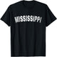 Vintage Mississippi White Text Apparel T-Shirt - T-Shirt | Black