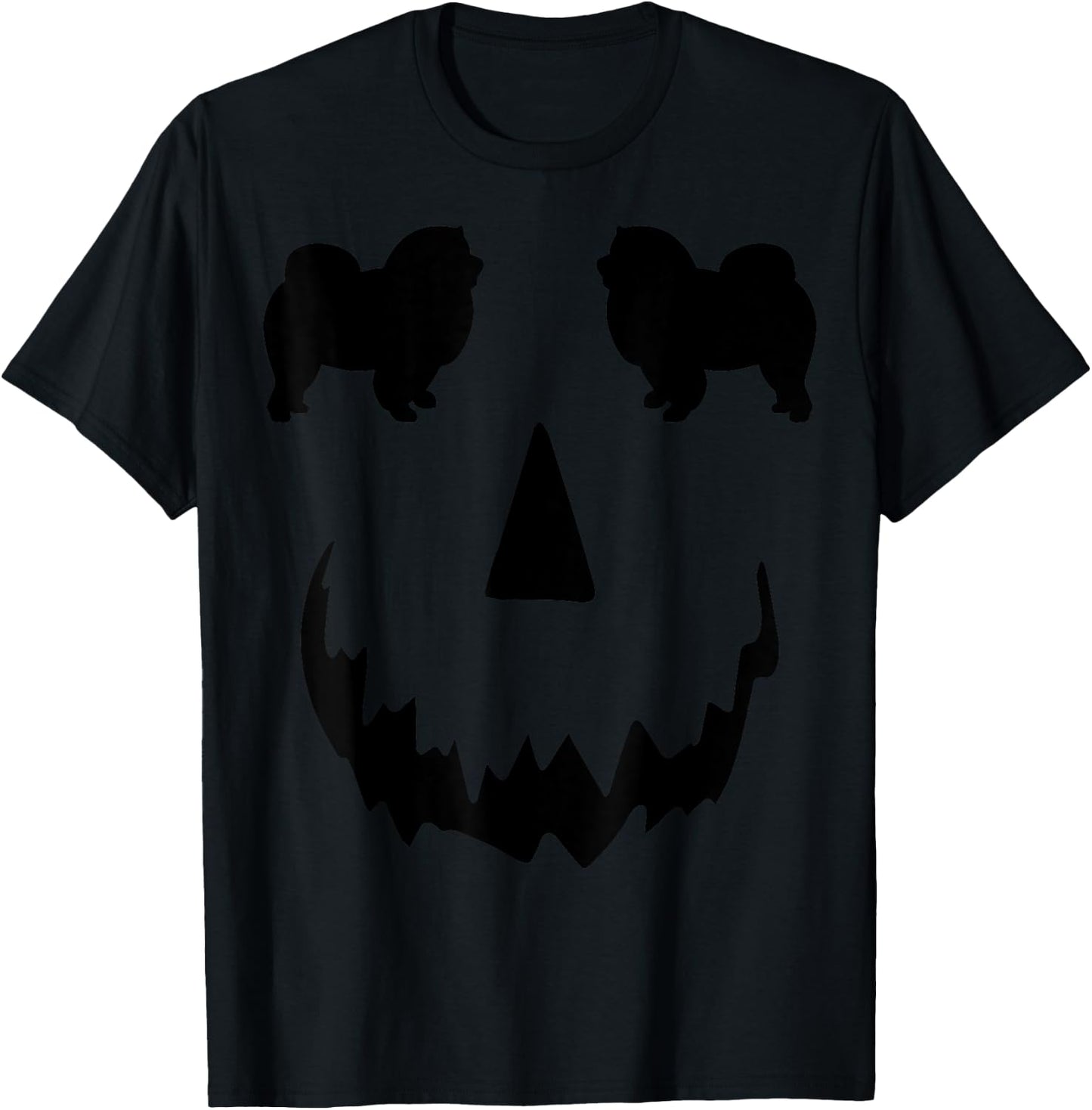 pumpkin Chow Chow dog halloween Men Women Kids T-Shirt - T-Shirt | Black