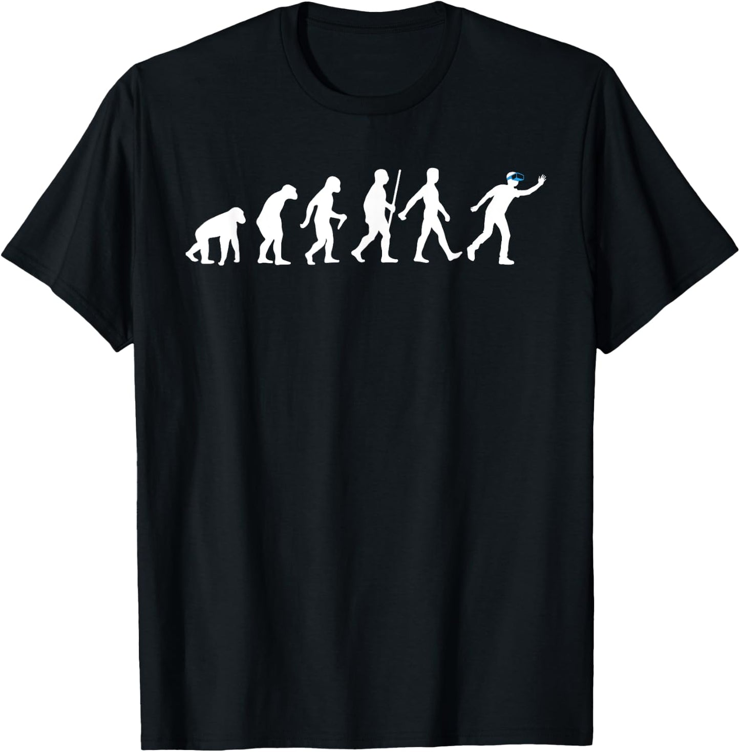 Cool Virtual Reality Women Gaming VR Gamer Evolution T-Shirt - T-Shirt | Black
