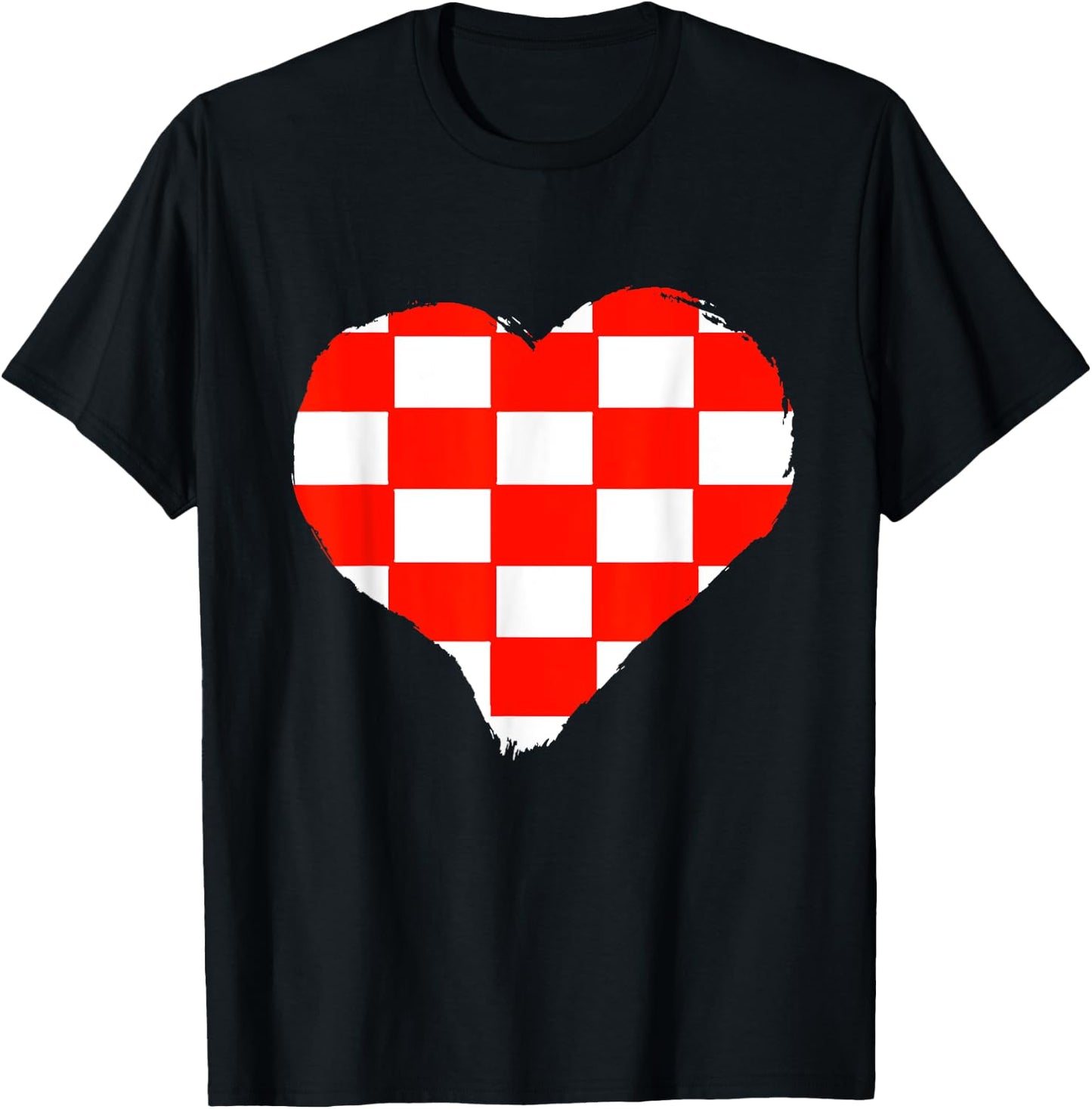 Croatia Heart Love Croatian Pride Croatian Flag Hrvatska T-Shirt - T-Shirt | Black