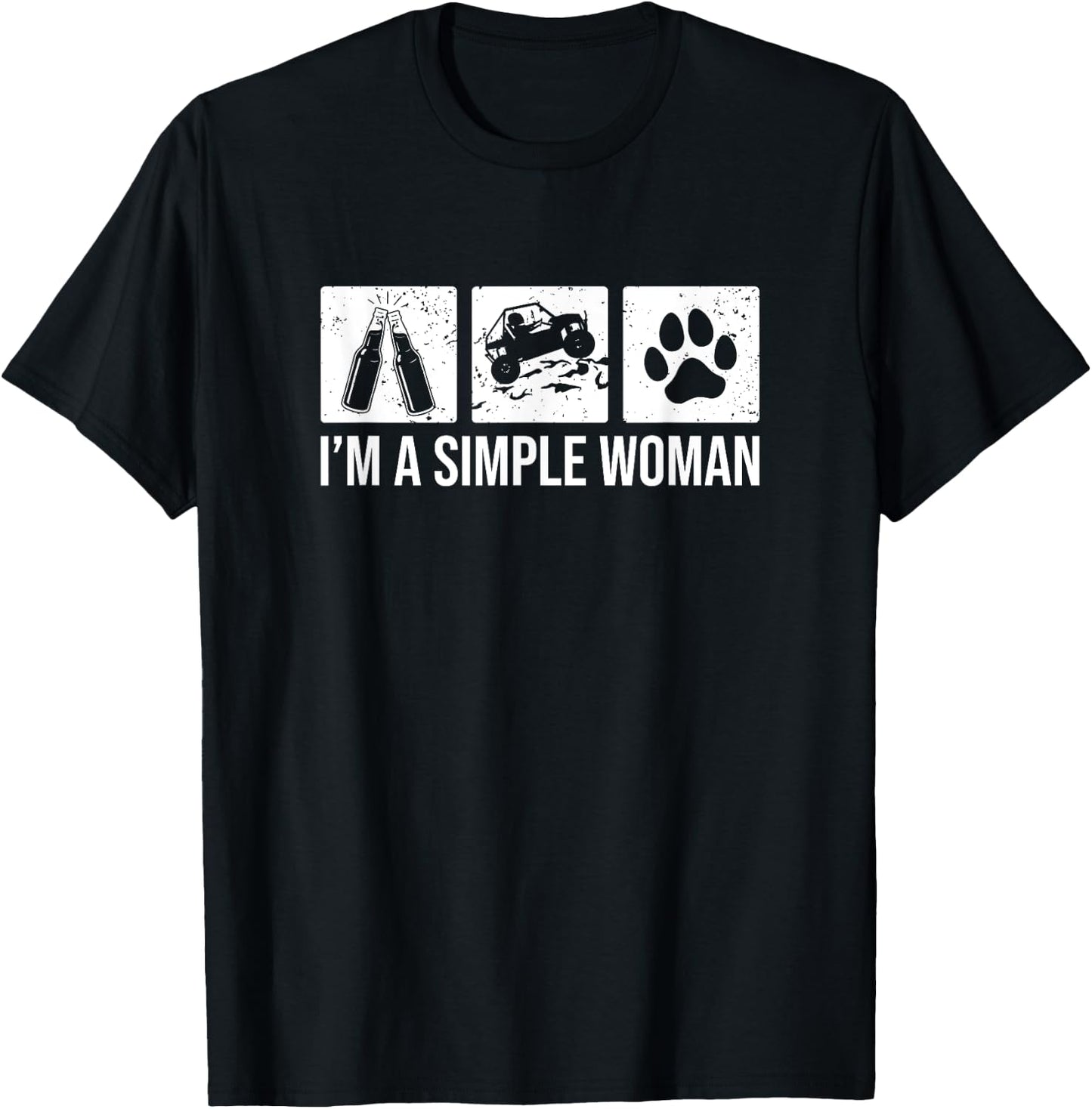I'm A Simple Woman - Beer UTV & Dogs, SxS Side-By-Side T-Shirt - T-Shirt | Black