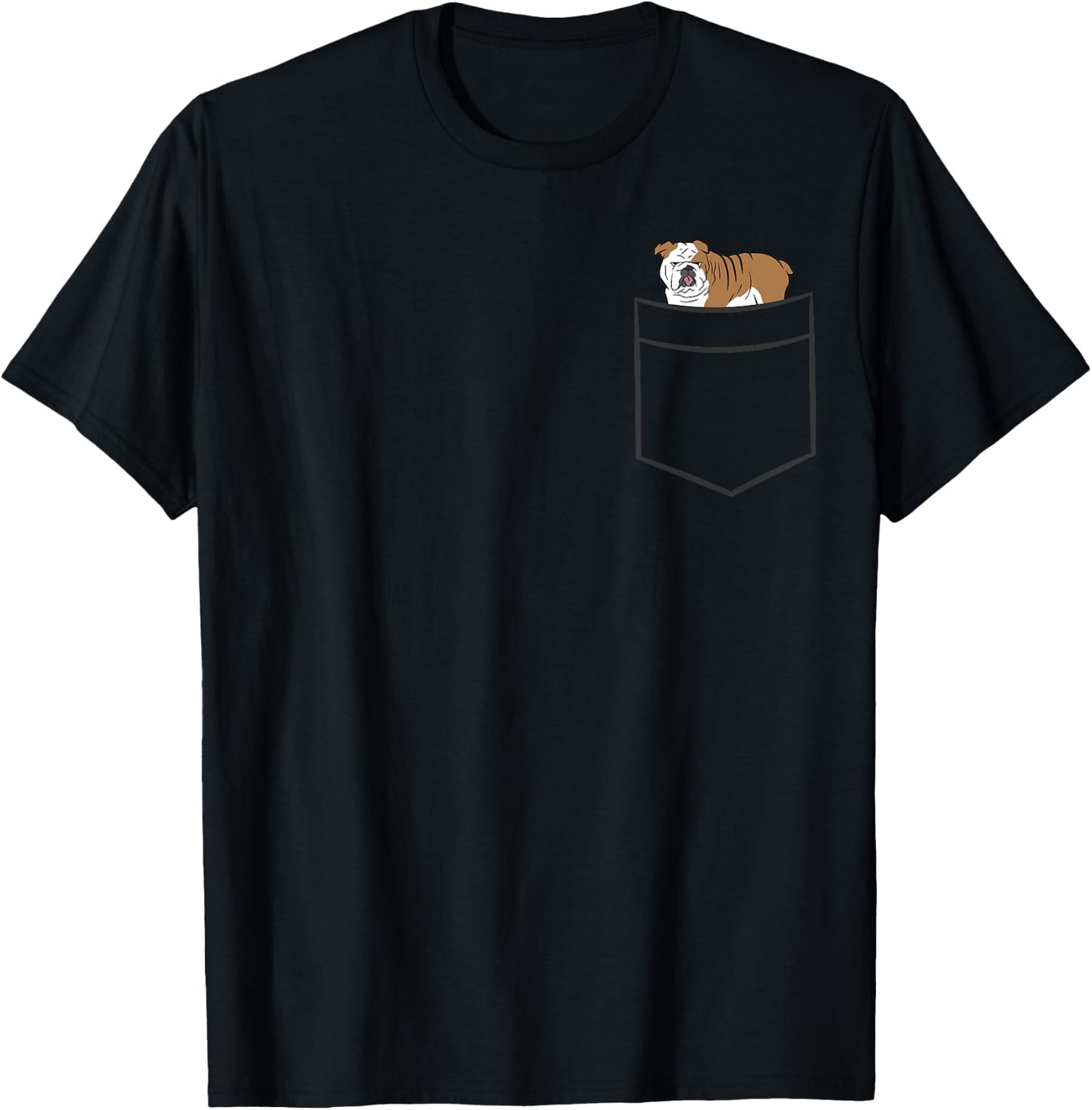 English Bulldog Dog In Pocket Funny English Bulldog T-Shirt - T-Shirt | Black