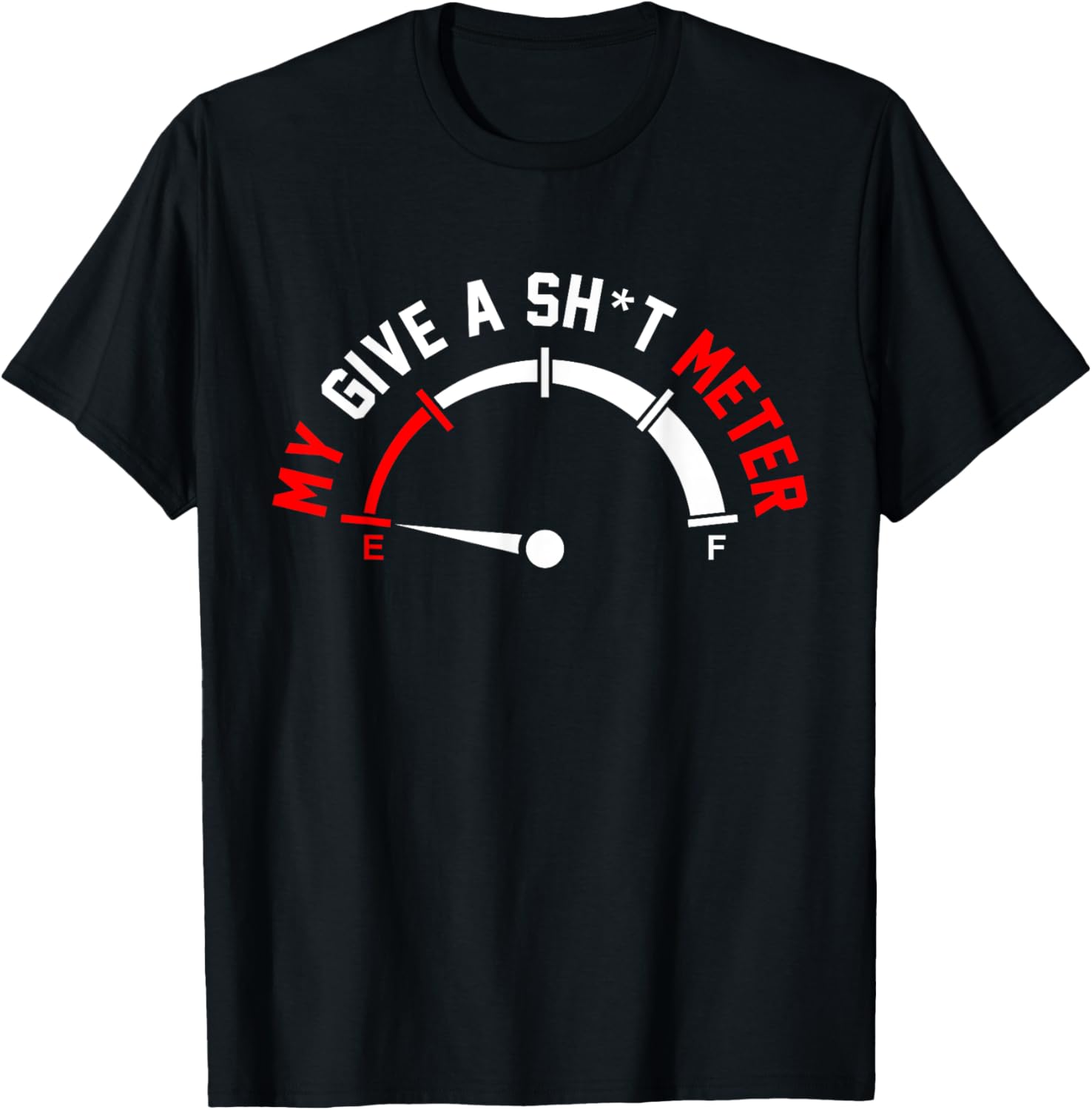Give A Shitometer Funny Sarcasm Graphic T-Shirt - T-Shirt | Black