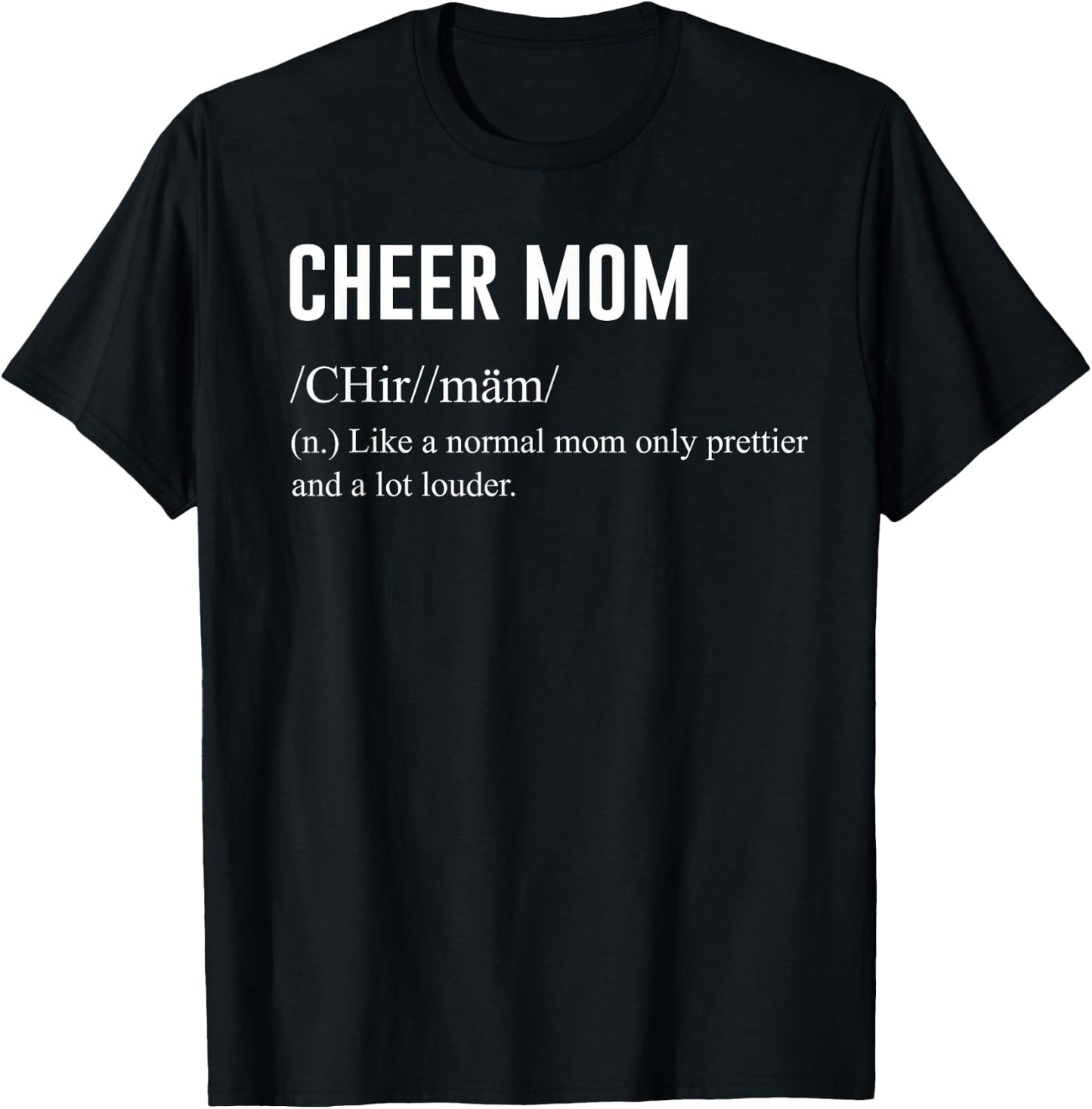 Funny Cheer Mom Definition T-Shirt - T-Shirt | Black