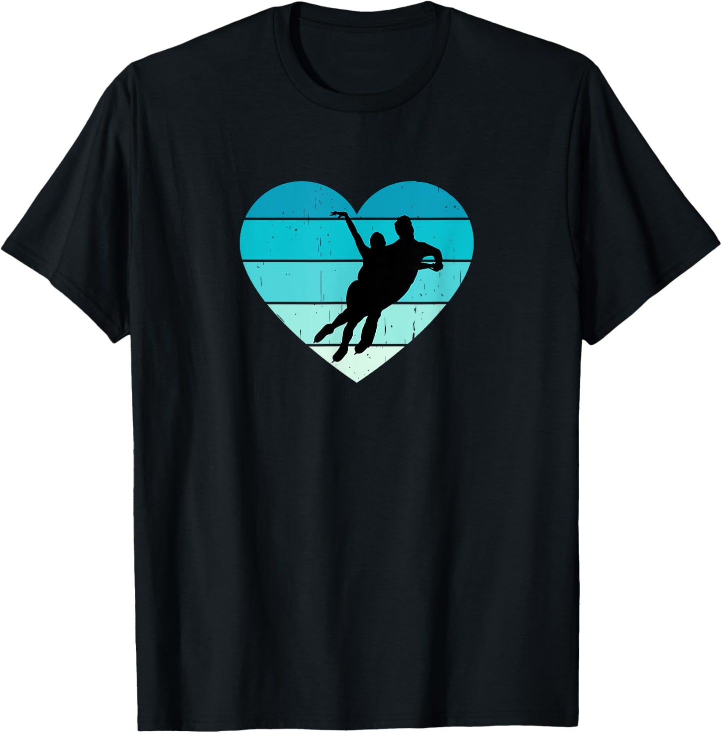 I Love Ice Dancing Winter Sports Ice Skates Figure Skating T-Shirt - T-Shirt | Black