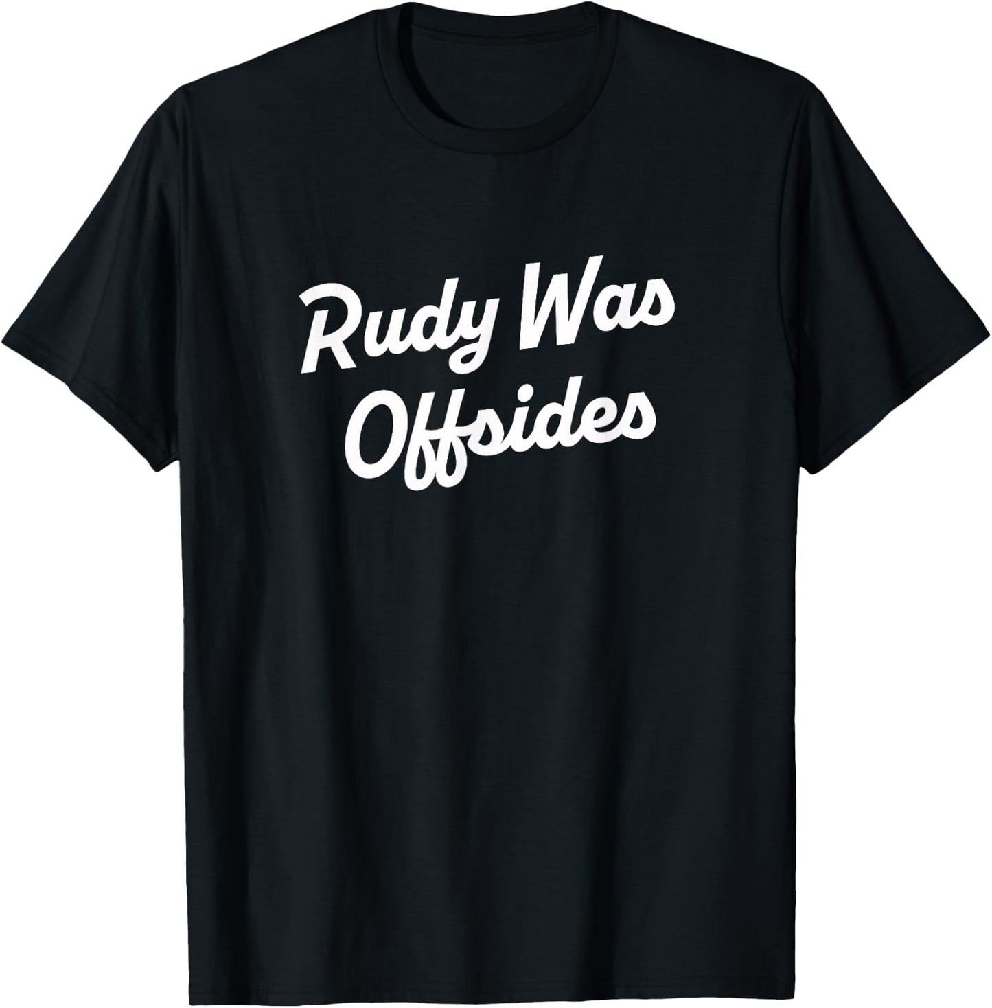 Funny College football Rudy was offsides CFB - Blue, -Adults, Short Sleeve, , Small T-Shirt - T-Shirt | Black