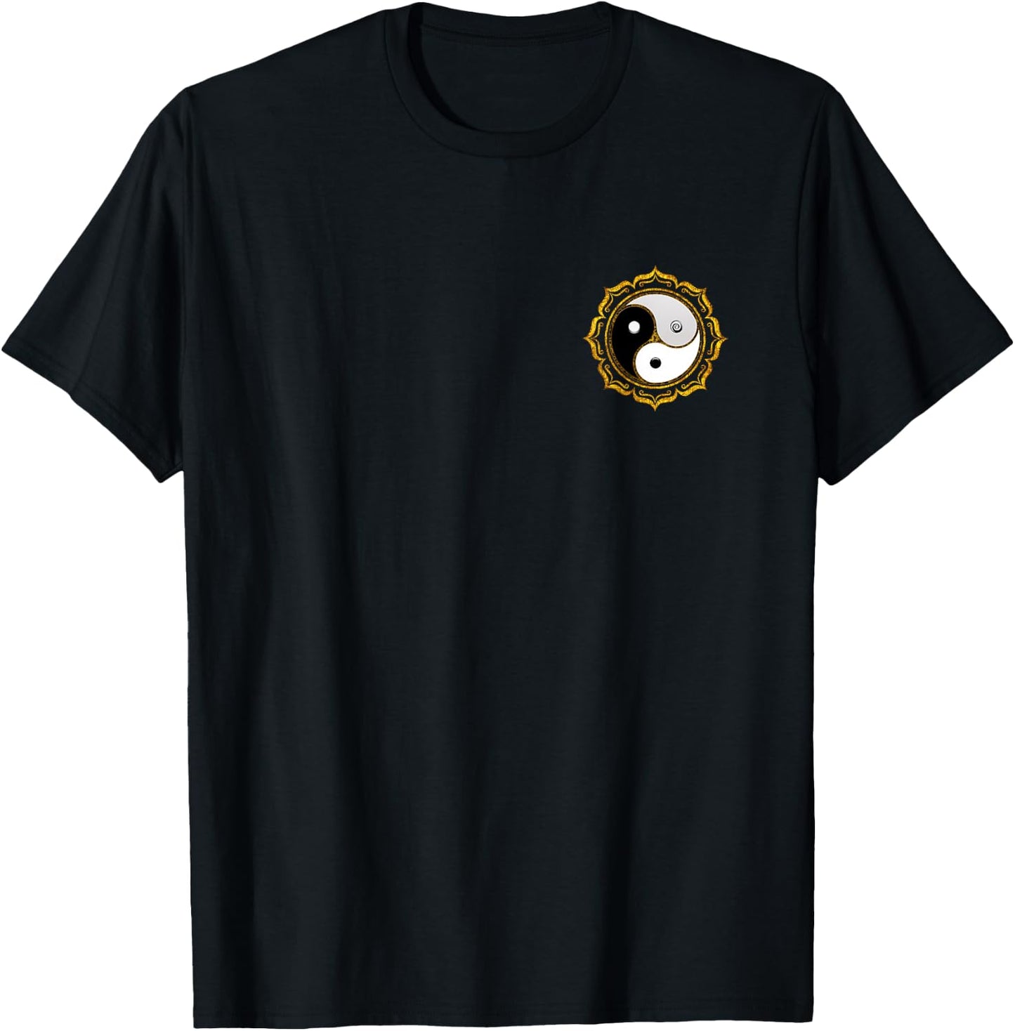 Triple Yin Yang, Lotus flower, Gankyil, Zen, Buddhism, Tao T-Shirt - T-Shirt | Black