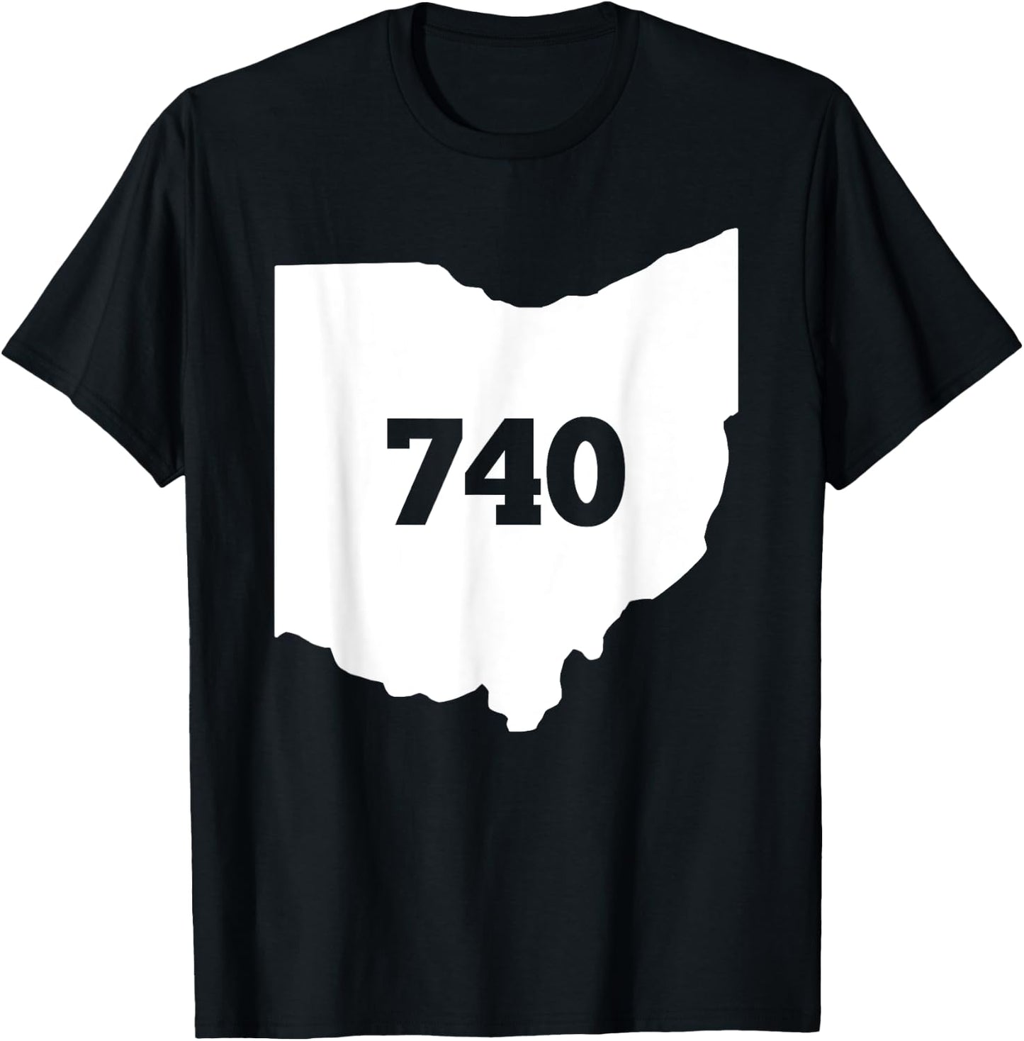 Ohio 740 Area Code T-Shirt - T-Shirt | Black