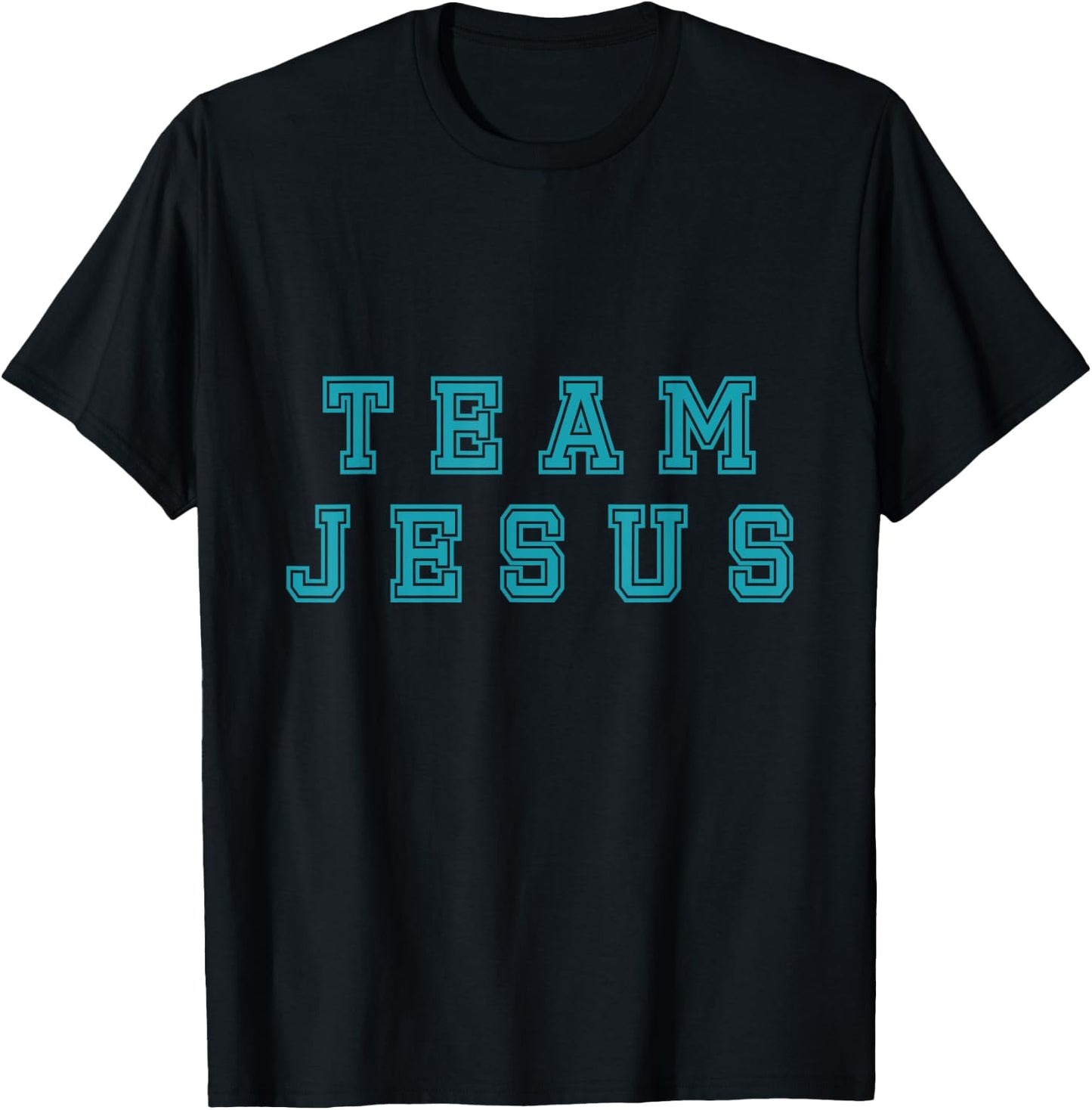 Turquoise text Team Jesus Christian Athletic sports faith T-Shirt - T-Shirt | Black
