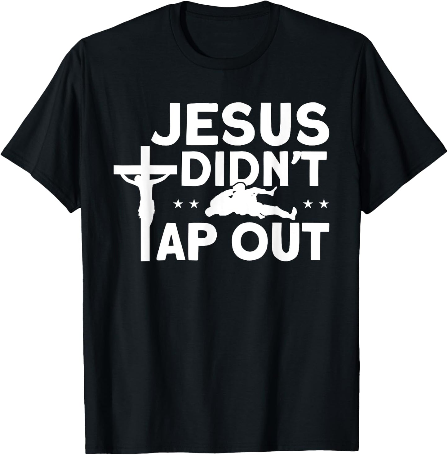 Jiu Jitsu Vintage Jesus Didn't Tap Out T-Shirt - T-Shirt | Black